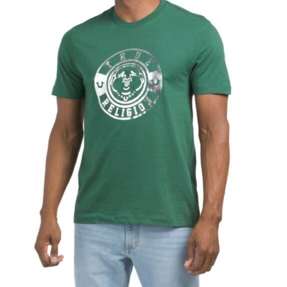 NWT - True Religion Men’s Foil Buddha Logo Short Sleeve T Shirt - Size M - Picture 2 of 8